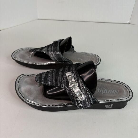 ALEGRIA Vanessa Gray / Silver Metallic EU 42 (US 10) Womens Sandals VAN-496 - Picture 4 of 10